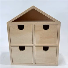 Дървена къща - оформена четири - шкаф за чекмеджета