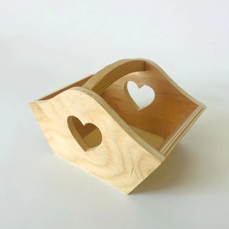 Wooden Heart Basket