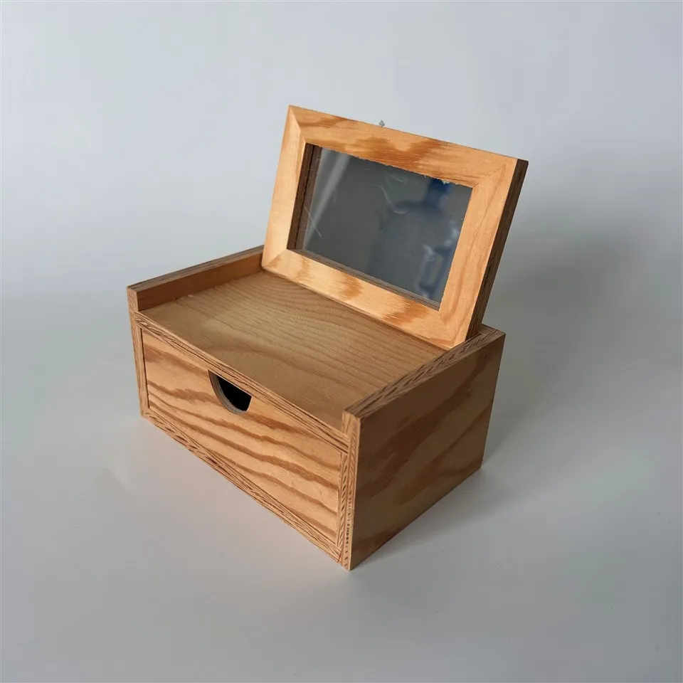 Wooden Jewel Box With Mirror